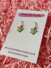 Load image into Gallery viewer, Mini Crown Charm Earrings
