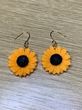 Load image into Gallery viewer, Yellow Sunflower Charm Earrings
