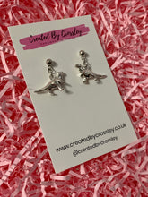 Load image into Gallery viewer, T-Rex Dinosaur Charm Stud Earrings
