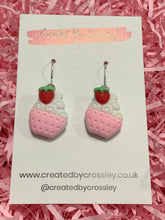 Load image into Gallery viewer, Strawberry Cupcake Charm Earrings
