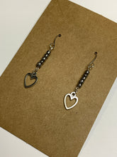 Load image into Gallery viewer, Heart Outline Beaded Charm Earrings
