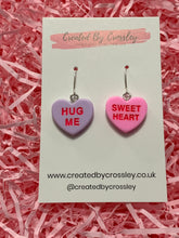 Load image into Gallery viewer, Sweetheart Quote Heart Charm Earrings
