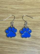 Load image into Gallery viewer, Blue Paw Charm Earrings
