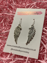 Load image into Gallery viewer, Large Wing Charm Earrings
