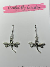 Load image into Gallery viewer, Dragonfly Charm Earrings
