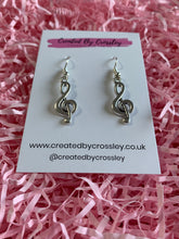 Load image into Gallery viewer, Simple Treble Clef Charm Earrings
