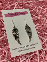 Load image into Gallery viewer, Large Wing Charm Earrings
