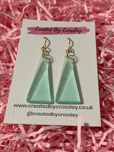 Load image into Gallery viewer, Green Triangle Earrings
