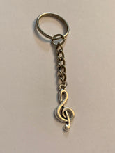 Load image into Gallery viewer, Simple Treble Clef Charm Keyring
