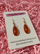 Load image into Gallery viewer, Amber Resin Dangle Earrings
