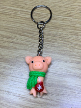 Load image into Gallery viewer, Cosy Pig Keyring
