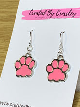 Load image into Gallery viewer, Pink Paw Charm Earrings
