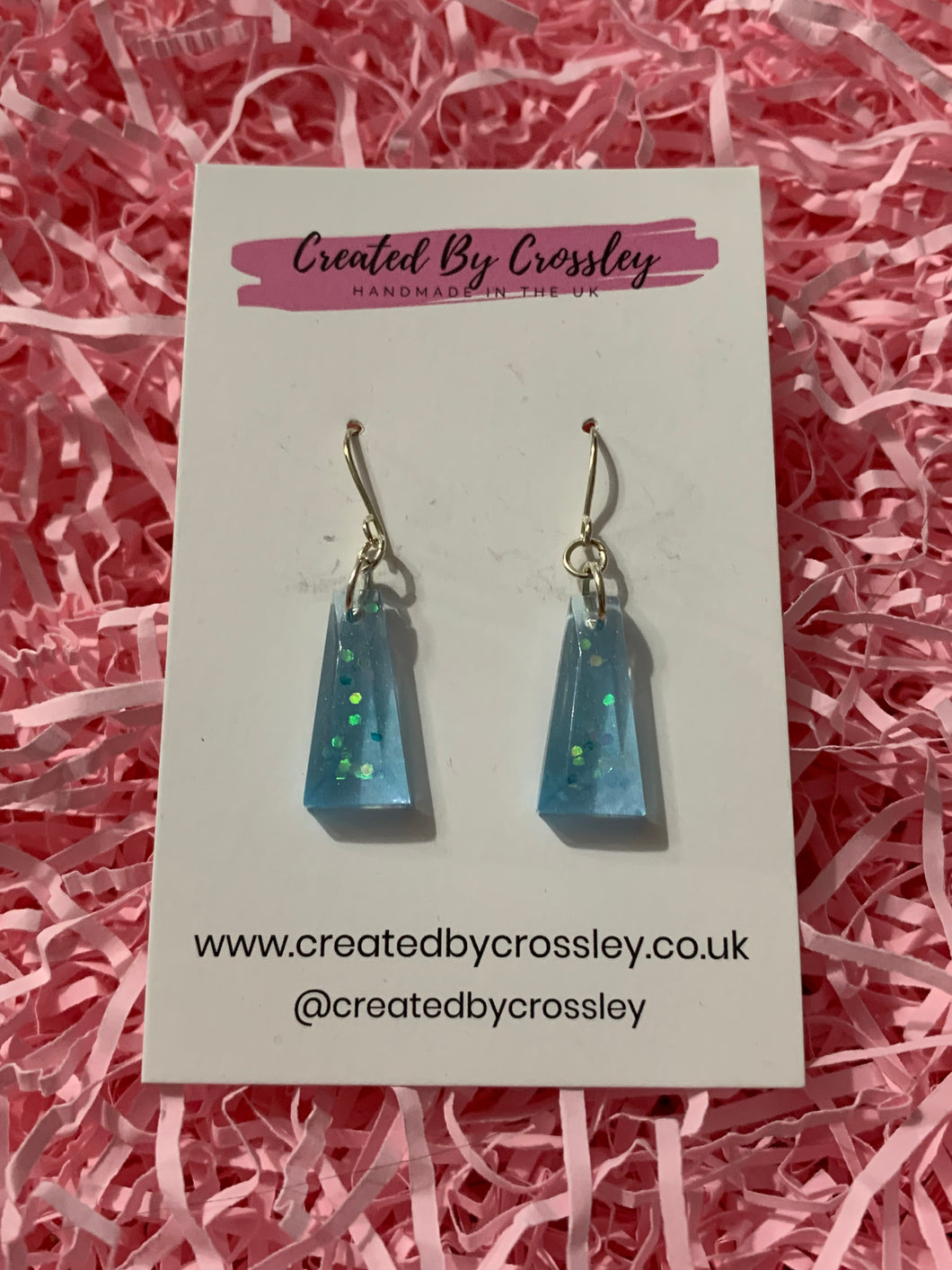 Sparkly Blue Resin Earrings