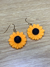 Load image into Gallery viewer, Yellow Sunflower Charm Earrings
