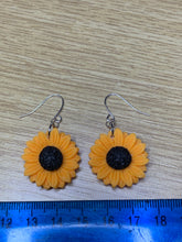 Load image into Gallery viewer, Yellow Sunflower Charm Earrings
