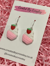 Load image into Gallery viewer, Strawberry Cupcake Charm Earrings
