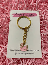 Load image into Gallery viewer, Pink Swan Charm Keyring
