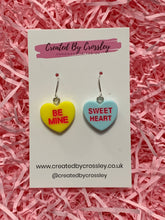 Load image into Gallery viewer, Sweetheart Quote Heart Charm Earrings
