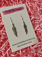Load image into Gallery viewer, Feather Charm Earrings
