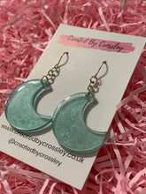Load image into Gallery viewer, Shimmery Resin Moon Earrings
