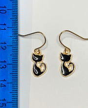 Load image into Gallery viewer, Silhouette Cat Charm Earrings
