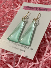 Load image into Gallery viewer, Green Triangle Earrings
