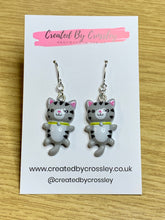 Load image into Gallery viewer, Colourful Cat Charm Earrings
