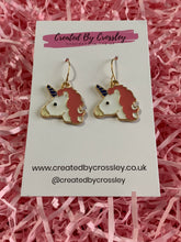 Load image into Gallery viewer, Unicorn Head Charm Earrings
