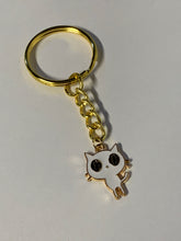 Load image into Gallery viewer, White Cat Charm Keyring
