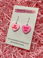 Load image into Gallery viewer, Sweetheart Quote Heart Charm Earrings
