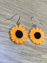 Load image into Gallery viewer, Yellow Sunflower Charm Earrings
