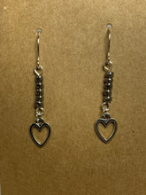 Load image into Gallery viewer, Heart Outline Beaded Charm Earrings
