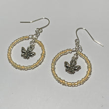 Load image into Gallery viewer, Handmade Beaded Hoop Earrings With Bee Charms
