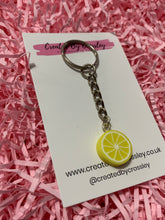 Load image into Gallery viewer, Lemon Slice Charm Keyring
