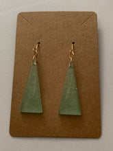 Load image into Gallery viewer, Green Triangle Earrings
