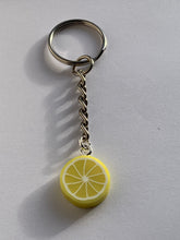 Load image into Gallery viewer, Lemon Slice Charm Keyring
