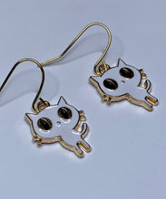 Load image into Gallery viewer, White Cat Charm Earrings
