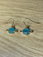 Load image into Gallery viewer, Colourful Space Planet Charm Earrings
