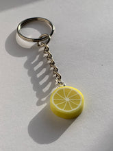 Load image into Gallery viewer, Lemon Slice Charm Keyring
