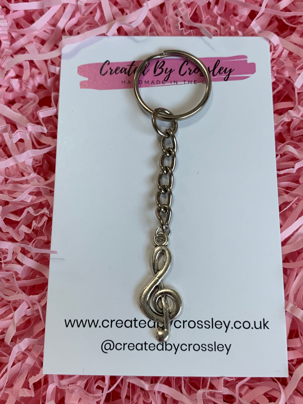 Simple Treble Clef Charm Keyring