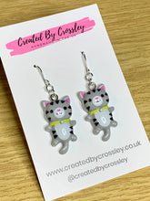 Load image into Gallery viewer, Colourful Cat Charm Earrings
