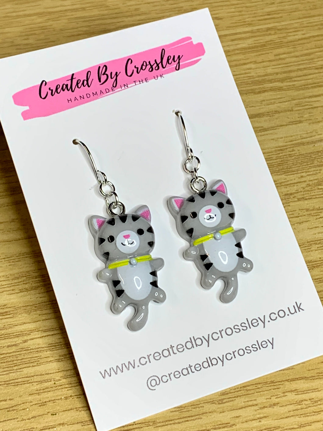 Colourful Cat Charm Earrings