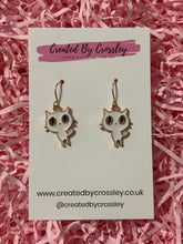 Load image into Gallery viewer, White Cat Charm Earrings
