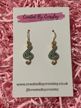 Load image into Gallery viewer, Treble Clef Charm Earrings
