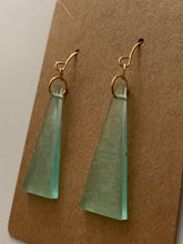 Load image into Gallery viewer, Green Triangle Earrings
