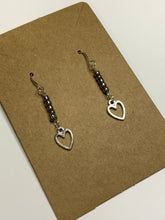 Load image into Gallery viewer, Heart Outline Beaded Charm Earrings
