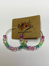 Load image into Gallery viewer, Rainbow Beaded Hoop Earrings
