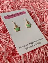 Load image into Gallery viewer, Mini Crown Charm Earrings
