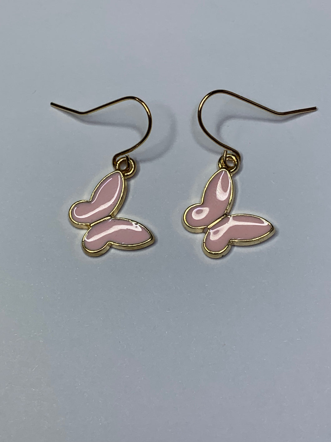 Pink Butterfly Charm Earrings