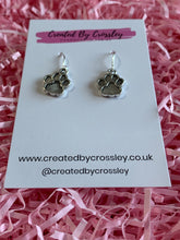 Load image into Gallery viewer, Textured Paw Print Charm Earrings
